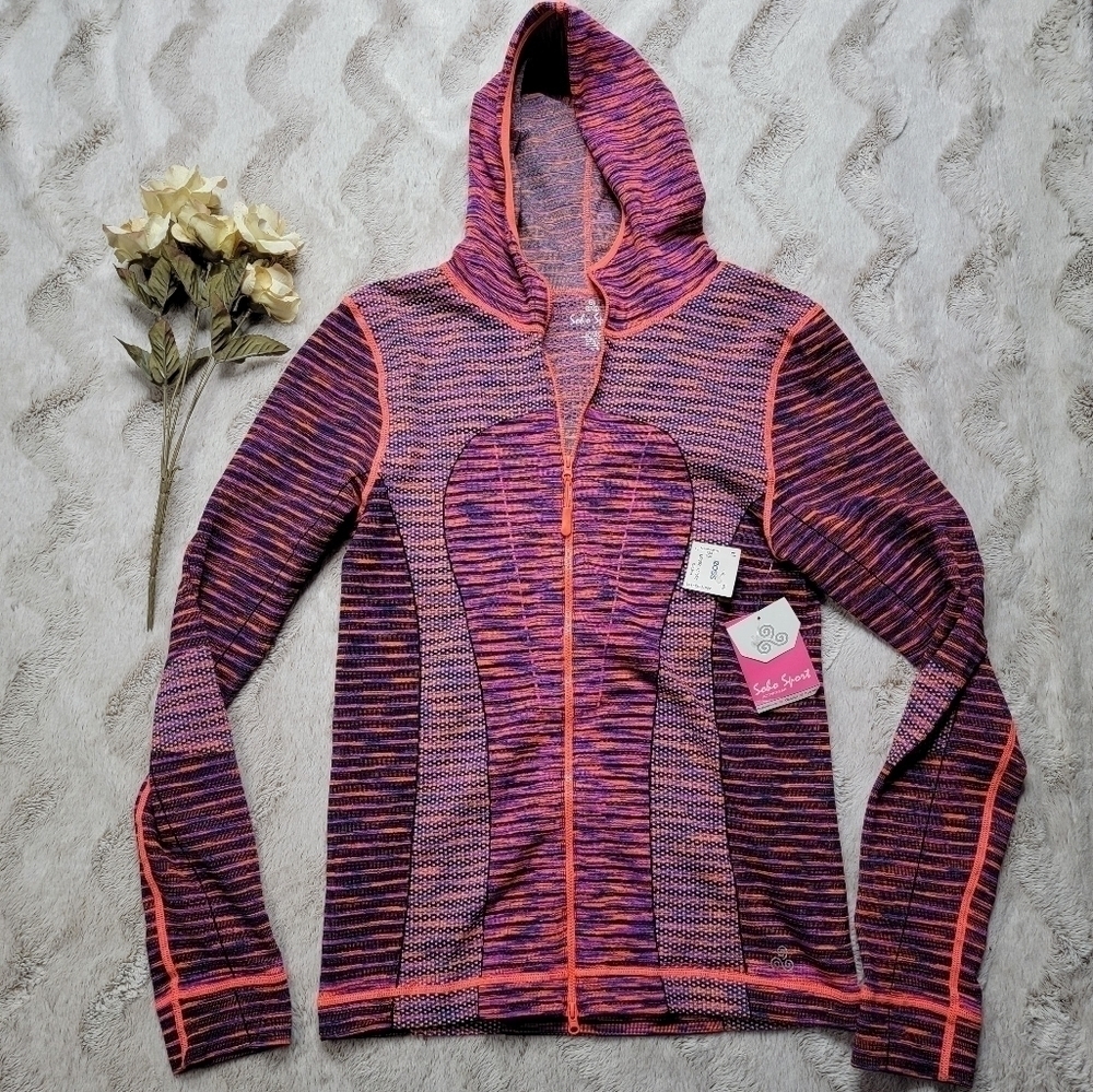 Soho Sport Multicolor Full Zip Activewear Hoodie NWT Size‎ L